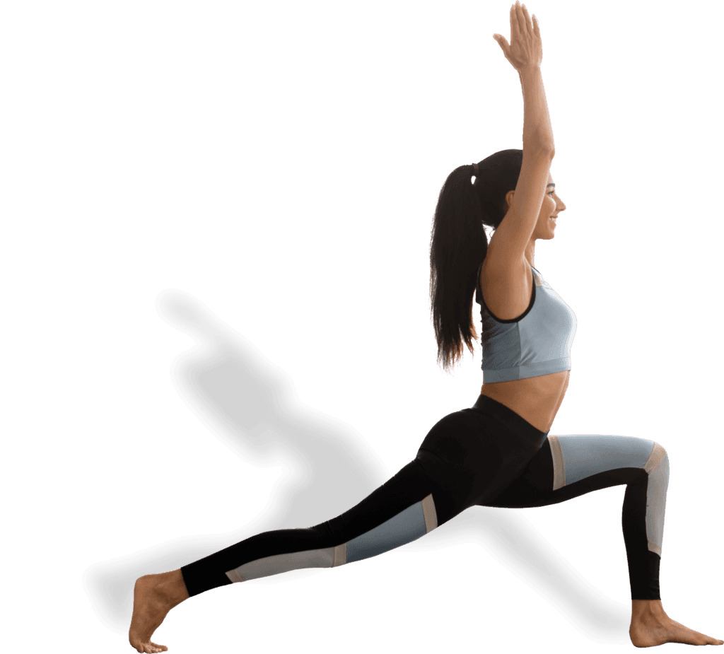 Woman in aeroby position